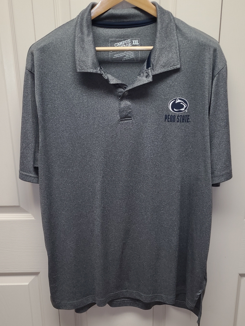Campus Heritage Heathered Gray Short sleeve Penn State Polo